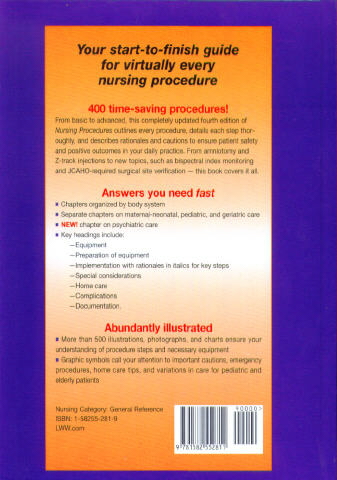 Nursing Procedures Back Cover