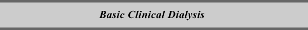 Basic Clinical Dialysis